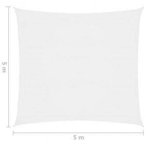 Pânză parasolar, alb, 5x5 m, țesătură oxford, pătrat - Img 5