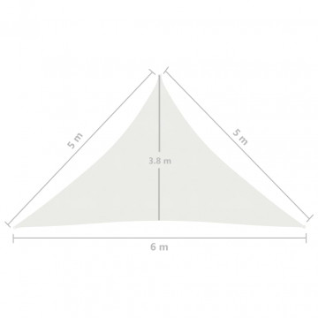 Pânză parasolar, alb, 5x5x6 m, HDPE, 160 g/m² - Img 5