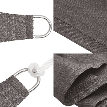 Pânză parasolar, antracit, 2,5 x 3,5 m, HDPE, 160 g/m² - Img 6