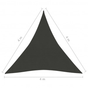 Pânză parasolar, antracit, 4x4x4 m, HDPE, 160 g/m² - Img 5