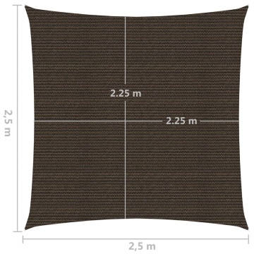 Pânză parasolar, maro, 2,5 x 2,5 m, HDPE, 160 g/m² - Img 5