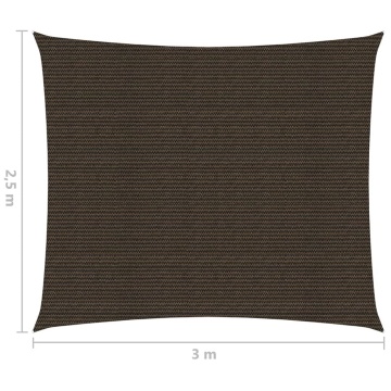 Pânză parasolar, maro, 2,5 x 3 m, HDPE, 160 g/m² - Img 5