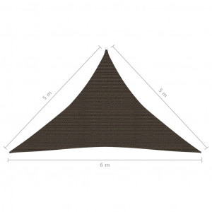 Pânză parasolar, maro, 5x5x6 m, HDPE, 160 g/m² - Img 5