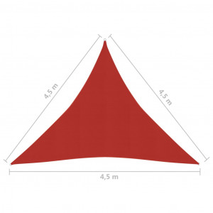 Pânză parasolar, roșu, 4,5x4,5x4,5 m, HDPE, 160 g/m² - Img 5