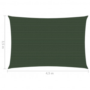 Pânză parasolar, verde închis, 3,5x4,5 m, HDPE, 160 g/m² - Img 5