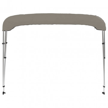 Parasolar barcă Bimini cu 3 arcuri, gri, 184x170x133 cm - Img 4