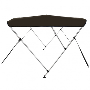 Parasolar barcă Bimini cu 3 arcuri, negru, 184x189x135 cm - Img 8