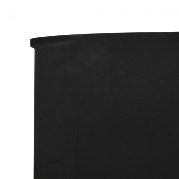 Paravan anti-vânt cu 5 panouri, negru, 600 x 160 cm, textil - Img 4