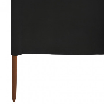 Paravan anti-vânt cu 6 panouri, negru, 800 x 80 cm, textil - Img 6