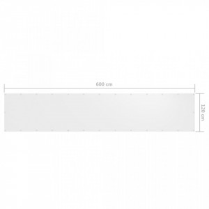 Paravan de balcon, alb, 120 x 600 cm, țesătură oxford - Img 5