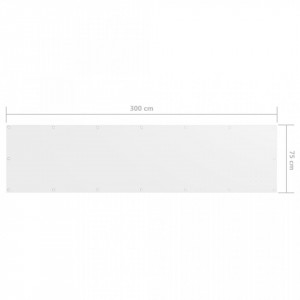 Paravan de balcon, alb, 75 x 300 cm, țesătură oxford - Img 5