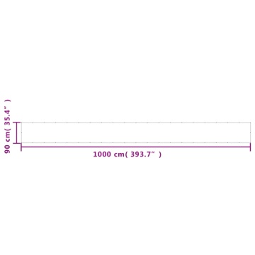 Paravan de balcon, alb, 90x1000 cm, 100% poliester oxford - Img 5
