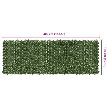 Paravan de balcon, frunze verde închis, 400x150 cm - Img 5