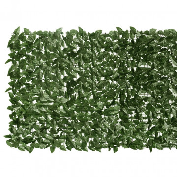 Paravan de balcon, frunze verde închis, 600x100 cm - Img 3