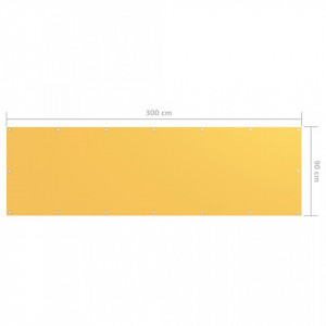 Paravan de balcon, galben, 90 x 300 cm, țesătură oxford - Img 5
