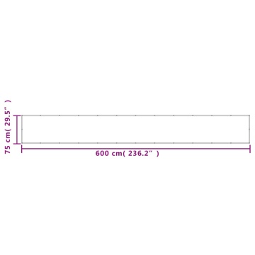Paravan de balcon gri deschis 75x600 cm 100% poliester oxford - Img 5