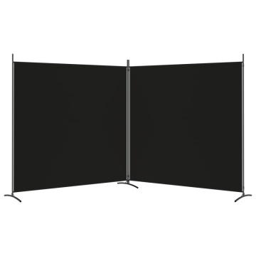 Paravan de cameră cu 2 panouri, negru, 348x180 cm, textil - Img 4