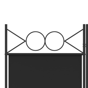 Paravan de cameră cu 3 panouri, negru, 120x200 cm, textil - Img 6