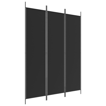 Paravan de cameră cu 3 panouri, negru, 150x200 cm, textil - Img 2