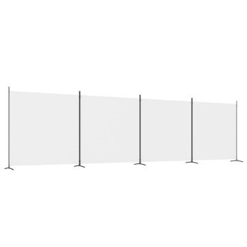 Paravan de cameră cu 4 panouri, alb, 698x180 cm, textil - Img 2