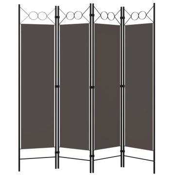 Paravan de cameră cu 4 panouri, antracit, 160x180 cm - Img 2