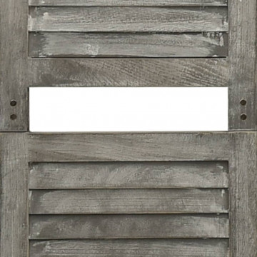 Paravan de cameră cu 4 panouri, gri, 143x166 cm, lemn masiv - Img 5