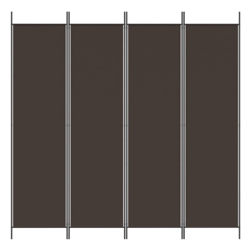 Paravan de cameră cu 4 panouri, maro, 200x200 cm, textil - Img 3