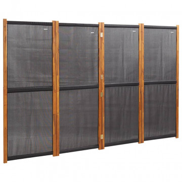 Paravan de cameră cu 4 panouri, negru, 280x180 cm - Img 2