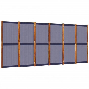 Paravan de cameră cu 6 panouri, albastru închis, 420x180 cm - Img 2