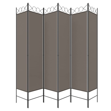 Paravan de cameră cu 6 panouri, antracit, 240x200 cm, textil - Img 4