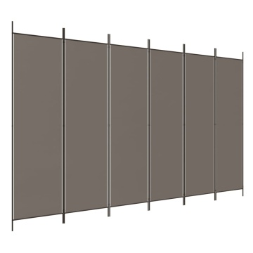 Paravan de cameră cu 6 panouri, antracit, 300x220 cm, textil - Img 2