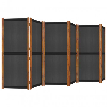 Paravan de cameră cu 6 panouri, negru, 420x180 cm - Img 4