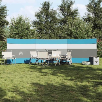 Paravan de camping, albastru, 508x130 cm, impermeabil - Img 3