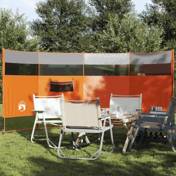 Paravan de camping, portocaliu, 366x152x152 cm, impermeabil - Img 1