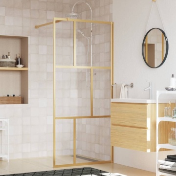 Paravan de duș walk-in auriu, 90x195 cm sticlă ESG transparentă - Img 1