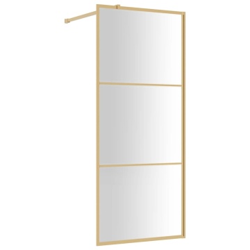 Paravan de duș walk-in auriu, 90x195 cm sticlă ESG transparentă - Img 2