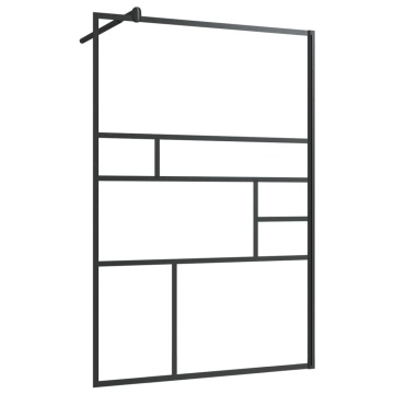Paravan de duș walk-in negru 115x195 cm sticlă ESG transparentă - Img 2