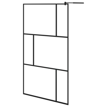 Paravan de duș walk-in, negru, 115x195 cm, sticlă securizată - Img 2