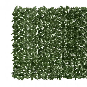 Paravan intimitate de balcon din frunze verde închis 300x150 cm - Img 3