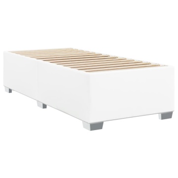 Pat box spring cu saltea, alb, 90x200 cm, piele ecologică - Img 8