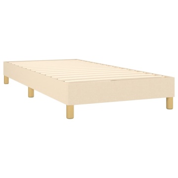 Pat box spring cu saltea, crem, 100x200 cm, textil - Img 4
