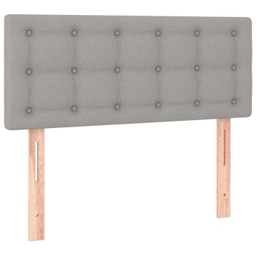 Pat box spring cu saltea, gri deschis, 100x200 cm, textil - Img 5