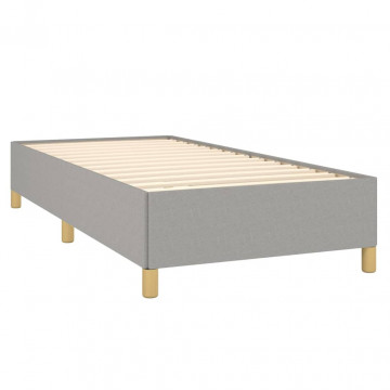 Pat box spring cu saltea, gri deschis, 100x200 cm, textil - Img 4