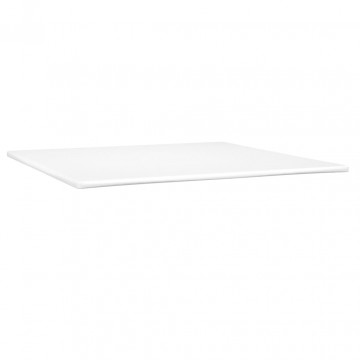 Pat box spring cu saltea, gri deschis, 200x200 cm, catifea - Img 5