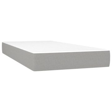 Pat box spring cu saltea, gri deschis, 200x200 cm, textil - Img 7