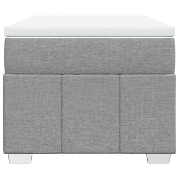 Pat box spring cu saltea, gri deschis, 90x200 cm, textil - Img 4