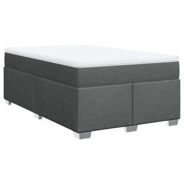 Pat box spring cu saltea, gri închis, 120x190 cm, textil - Img 2