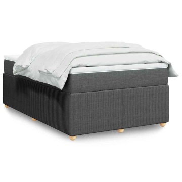 Pat box spring cu saltea, gri închis, 120x190 cm, textil - Img 1