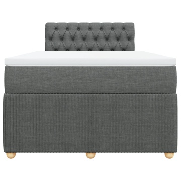 Pat box spring cu saltea, gri închis, 120x200 cm, textil - Img 4
