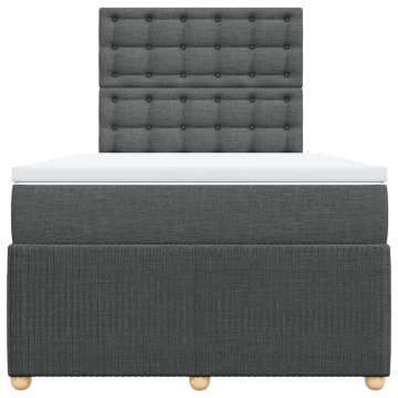 Pat box spring cu saltea, gri închis, 120x200 cm, textil - Img 4